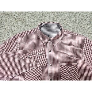 Levi Strauss‎ & Co Reversible Red Black Plaid Cotton Mens XL Snaps Vintage India